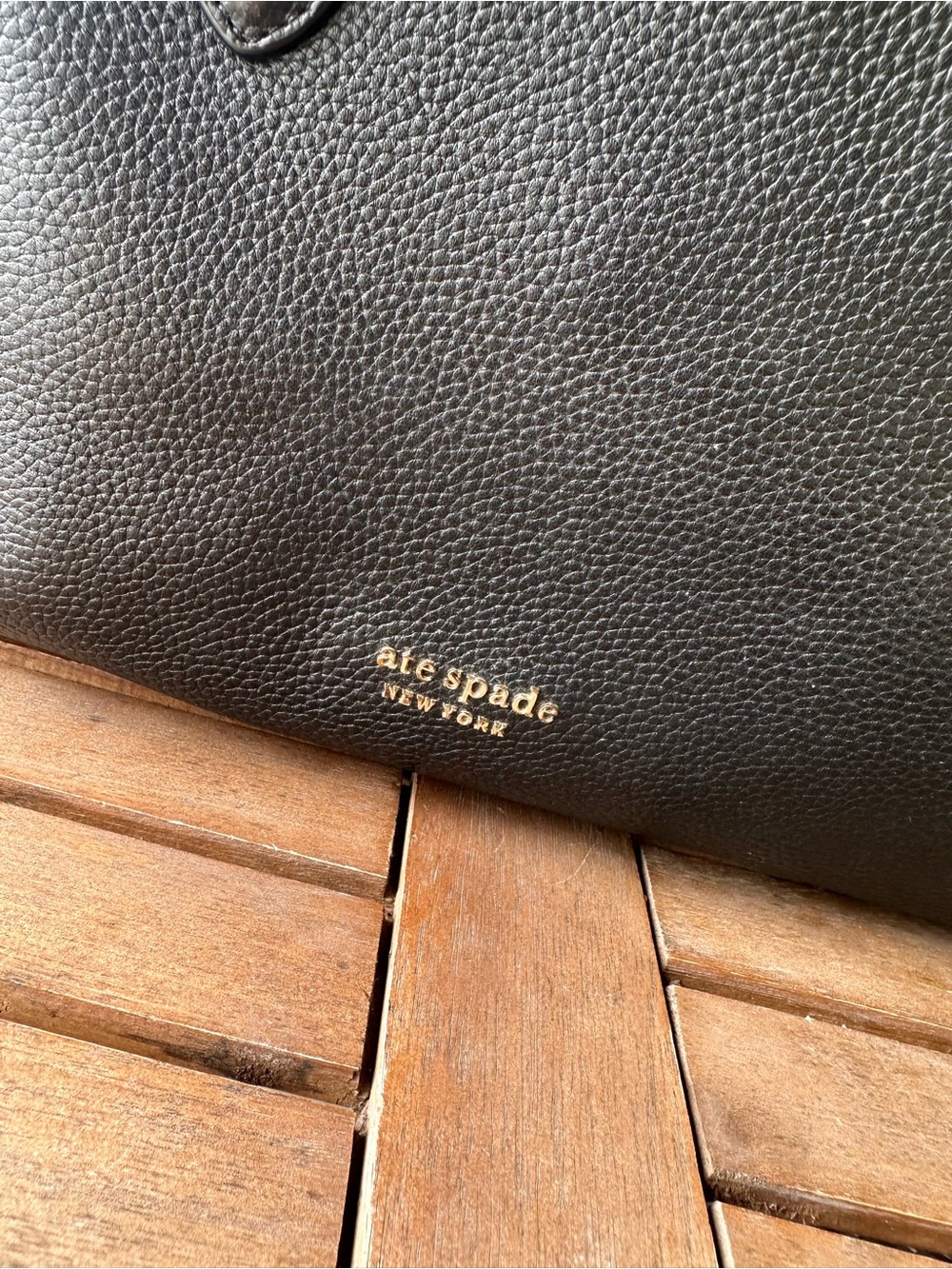 kate spade Black Pebbled Leather Satchel with Gold Logo - Picture 3 of 11